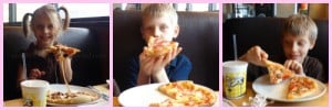 Kids ake their own pizza at California Pizza Kitchen