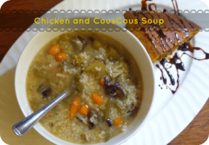 Chicken CousCous Soup ~ an easy fall soup that uses up my inexpensive boxes of couscous and delivers that perfect fall comfort food on a chilly evening ~ realthekitchenandbeyond.com