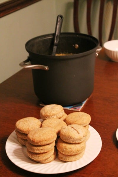 Whole Wheat Cheddar Biscuits and Chicken Soup