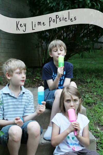 kids with key lime popsicles
