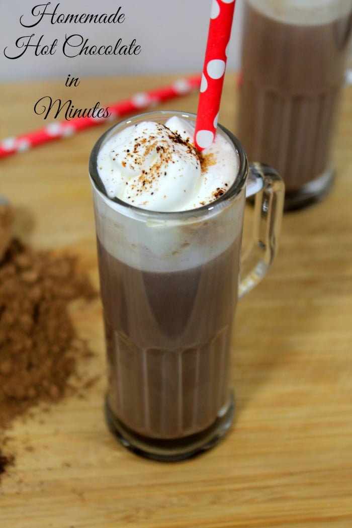 Easy Homemade Hot Chocolate in Minutes | Heather at www.realthekitchenandbeyond.com