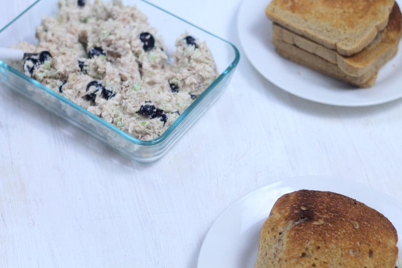 An Easy Blueberry Chicken Salad Recipe that is bursting with flavor and seasonal berries- Real: The Kitchen and Beyond