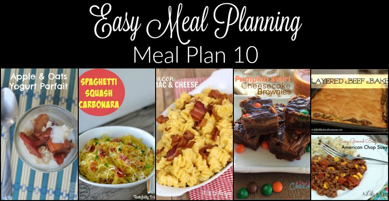 Easy Meal Planning Meal Plan 10 
