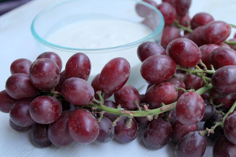  Grapes and Honey Vanilla Yogurt Dip with 3 simple ingredients