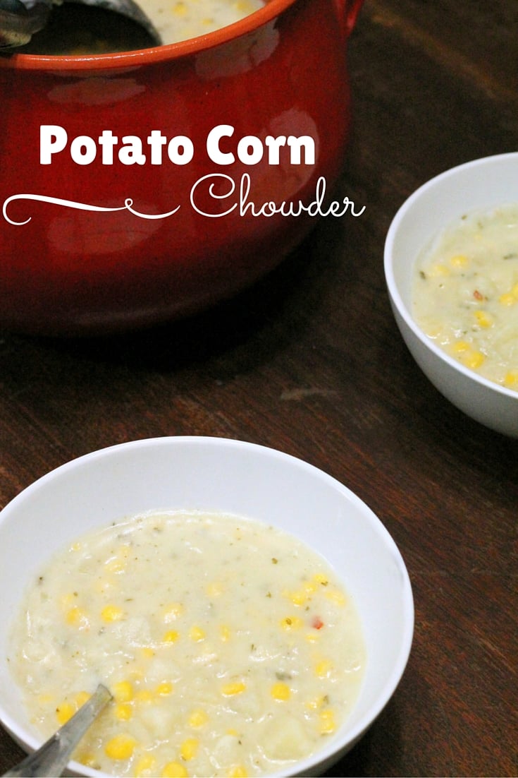 Potato Corn Chowder - Easy homemade slow cooking recipe