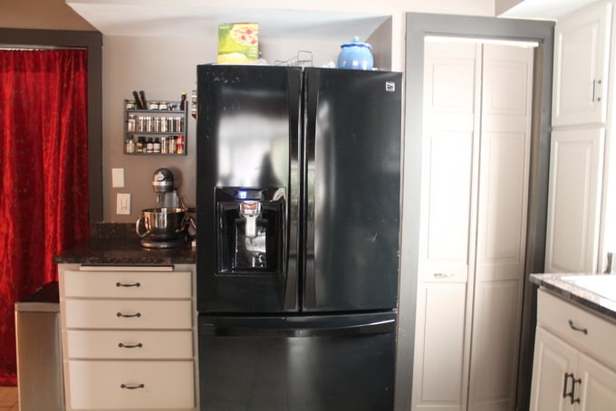 DIY Kitchen Makeover Refrigerator Natural Light