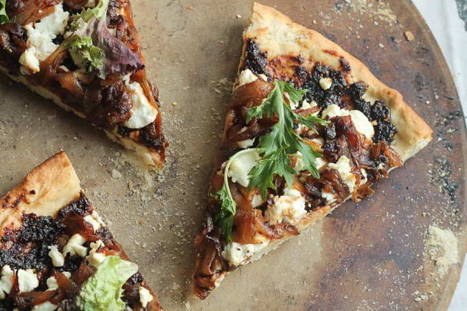 Fig, Caramelized Onion, and Goat Cheese Pizza