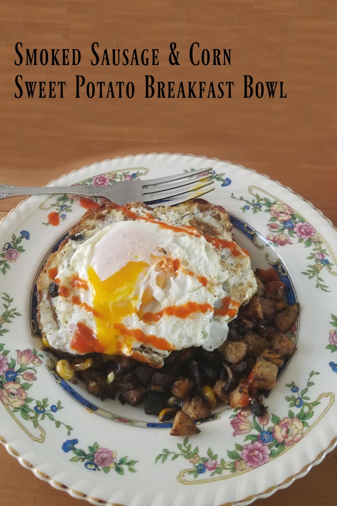 Smoked Sausage and Corn Sweet Potato Breakfast Bowl Recipe